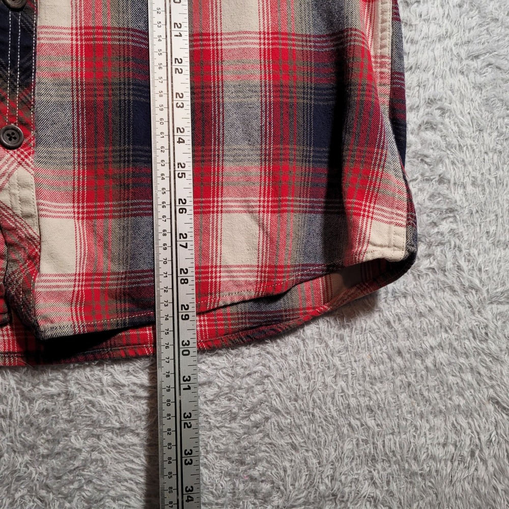 Roebuck & Co Flannel Shirt Mens Large Red Plaid Cotton Long Sleeve Button Down - Picture 4 of 7